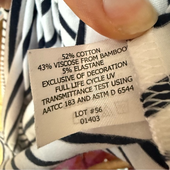 Coolibar Women's UPF 50+ Catalina Beach Cover-Up Dress Large Blue White - Picture 8 of 10